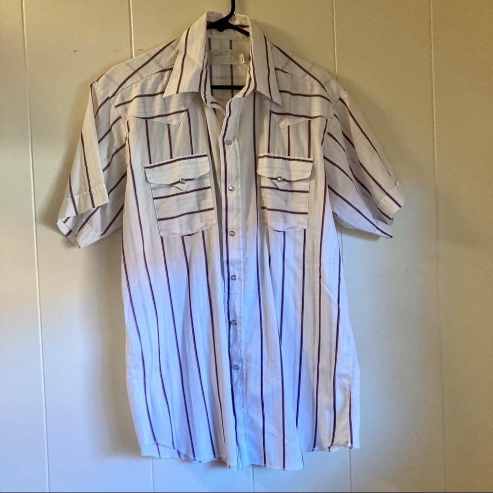 Made in USA Vintage Mens Western Short Sleeve Pearl Snap Shirt